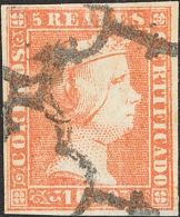 ISABEL II Isabel II. 1 De Enero De 1850 º 5 Reales Rojo. MAGNIFICO.(Edifil 2016: 405€) - Altri & Non Classificati