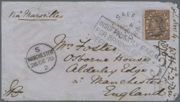 1866, Envelope Bearing A Victoria 10 D. Lilac-brown On Rose Paper Tied By Duplex "SALE NO 4 70 =72=" Adressed To... - Nuovi