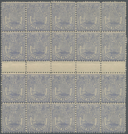 1890: 5 P. Ultramarine, Perforation 11, Block Of 20 With 5 Gutter Pairs, Mint Never Hinged, Exept Minor Gum Creases... - Fiji (1970-...)