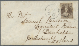 1863 (15 Dec.) Envelope From Waianiwa To Dunkeld (Scotland), Bearing New Zealand Chalon Head 6d. Black-brown... - Altri & Non Classificati