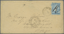 1865 (19 Sept.) Yellow-brown Envelope From Kanieri (Goldfield In Westland County) To Tokomairiro, Otago, Bearing... - Altri & Non Classificati