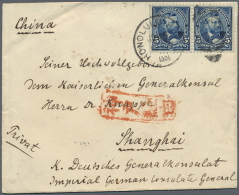 1901, Incoming Mail, Hawaii: USA Grant 5 C. Blue, A Horizontal Pair Tied Duplex "HONOLULU JUNE 4 190" To German... - Altri & Non Classificati