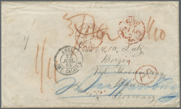 British Offices, Shanghai, 1863, Small Envelope With Vermilion "SHANGHAE C PAID MY 14 63" W. Black "SHANGHAE C MY... - Altri & Non Classificati