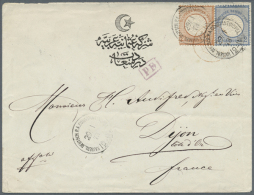 1872/1874, Four Letters With Eagle With Shield Multiple / Mixed Franking, All Cancelled Constantinopel. One Cover... - Turchia (uffici)