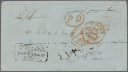 1847 Forwarded Cover From Boston To Paris Via Liverpool Bearing Red "FORWARDED BY HARNDEN & Co./BOSTON" Oval... - Altri & Non Classificati