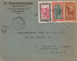 Lettre CaD Tananarive Pour La France 1937 - Cartas & Documentos