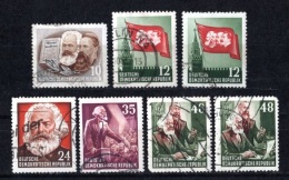 1953 GERMANY DDR KARL MARX YEAR 7x Stamps MICHEL: 345-346, 349-351 USED - Karl Marx