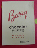 Buvard Chocolat En Poudre Barry. Vers 1950 - Chocolat