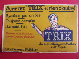 Buvard TRIX La Merveilleuse Construction Mécanique (concurrent De Meccano). Vers 1950 - T