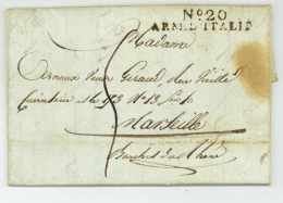 No. 20 ARM. D'ITALIE - Verona 1806 - Armée D'Italie - Lettre De Soldat Marseille - Armeestempel (vor 1900)