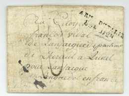 ARM D'ITALIE 8ME D.ON - Chiavenna à Lansargue 1799 - Armée D'Italie - Army Postmarks (before 1900)