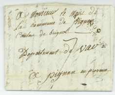 No 9 ARM. D'ITALIE - Verona Pour Pignan (Var) 1808 - 1er Regt D'Infanterie Légère - Armée D'Italie - Army Postmarks (before 1900)