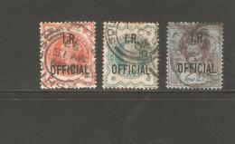 GRANDE BRETAGNE TIMBRE DE SERVICE  N°10//12  OBLITERE  DE1888/1901 - Oficiales