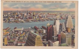 Looking Toward Brooklyn Skyline Across East River From Downtown New York, Unused Postcard [17452] - Brooklyn