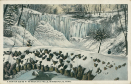 US MINNEAPOLIS / A Winter Scene At Minnehaha Falls / CARTE COULEUR - Minneapolis