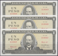 1988-BK-20 CUBA 1988 1$ JOSE MARTI 3 CONSECUTIVE. - Kuba