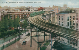 US NEW YORK CITY / Elevated R. R Curve At 110th Street / CARTE COULEUR - Chiese