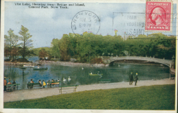 US NEW YORK CITY / The Lake Showing Swan Bridge And Island / CARTE COULEUR GLACEE - Central Park