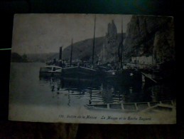 Carte Postale  Ancienne Non Ecrite  Noir Et Blanc  Vallee De La Meuse Et De La Roche Bayard Bateaux A Vapeur Quai..ANNÈ? - Houseboats