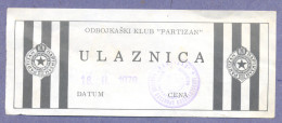 X2-Ticket Volleyball Club Partizan Yugoslavia 1979. - Match Tickets