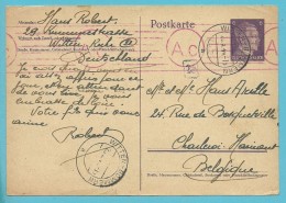 Kaart Met Stempel WITTEN-BOMMERN Op 22/3/1941 Naar Charleroi , Met Censuur - Guerre 40-45 (Lettres & Documents)