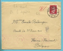 Brief Met Stempel HOHENLIMBURG 1943 Naar HORNU , Met Censuur - Guerre 40-45 (Lettres & Documents)