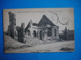 HENIN LIETARD  -  62  -  Après La Guerre  -  L'Eglise  -  Pas De Calais - Henin-Beaumont