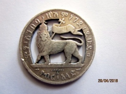 1/2 Birr Menelik With Lion De Judah (Ethiopia) Detached Argent / Silver - Altri & Non Classificati