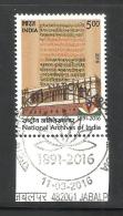 INDIA, 2016, FIRST DAY CANCELLED, National Archives Of India, Architecture, 1 V - Oblitérés