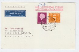 Netherlands AMSTERDAM-BIAK-SYDNEY FIRST FLIGHT COVER 1960 - Airmail