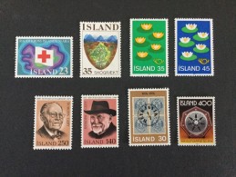 1975**) Red Cross Michel 509 + 512 +518 + 520- 521 + 552- 553 + 562 - Unused Stamps