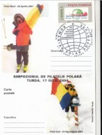 POLAR EXPLORER, UCA MARINESCU AT NORTH POLE AND SOUTH POLE, PC STATIONERY, ENTIER POSTAL, 2001, ROMANIA - Esploratori E Celebrità Polari