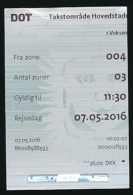 Ticket De Métro : Copenhague (Danemark) Fra Zone 004, Antal Zoner 03 - Europa