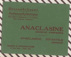 208 BUVARD ANACLASINE LABORATOIRE OPOCALCIUM   13.5 X 10.5 CM - Produits Pharmaceutiques