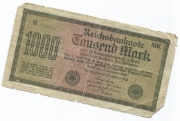 ALLEMAGNE GERMANY 1000 M Reichsbanknote 1922 G560947 - 1000 Mark