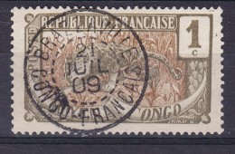 Moyen Congo 1907 Mi. 1    1 C. Leopard Deluxe BRAZZAVILLE 1909 Cancel !! - Used Stamps