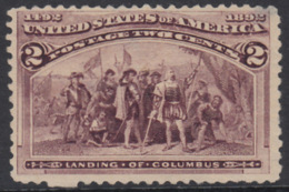 !a! USA Sc# 0231 SINGLE (without Gum) - Landing Of Columbus - Nuovi