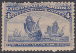 !a! USA Sc# 0233 SINGLE (hinged) - Fleet Of Columbus - Nuovi