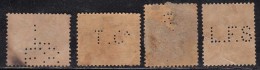 4 Perfin, Perfins On Edward Issue, British India Used - Perfins
