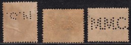 3 Perfin, Perfins On Edward Issue, British India Used - Perforiert/Gezähnt