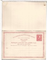 ISLANDIA ENTERO POSTAL DOBLE - Postal Stationery