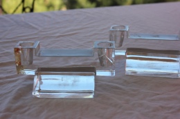 2 BOUGEOIRS EN VERRES - Glass & Crystal