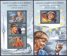 Centr.Afr.Rep. 2015 - MNH - Europe, Famous Persons, Merkel (Angela), Pope, Train / Railway - Non Classés