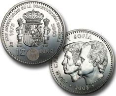 ESPAGNE SPAIN SPANIEN ESPAÑA 2003 KRA 1051 BODA LETIZIA Y FELIPE 12 EUROS PLATA SIVER ARGENT SC UNC - Ongebruikte Sets & Proefsets