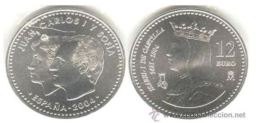 ESPAGNE SPAIN SPANIEN  ESPAÑA 2004 KRA 1095 ISABEL DE CASTILLA 12 EUROS PLATA SIVER ARGENT SC UNC - Mint Sets & Proof Sets