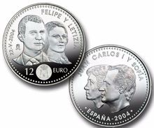 ESPAGNE SPAIN SPANIEN  ESPAÑA 2004 KRA 1069 BODA LETIZIA Y FELIPE 12 EUROS PLATA SIVER ARGENT SC UNC - Mint Sets & Proof Sets