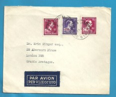 724N (-10% Twee Types)+724S Op Brief Per Luchtpost (par Avion) Met Stempel BRUXELLES Naar LONDON (G.B.) - 1946 -10 %