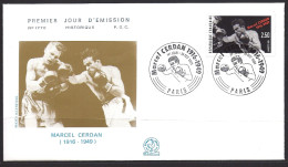 Env Fdc 19/10/91 Paris, N°2729, Marcel Cerdan, Boxeur, Boxe, Combat, 1991, - 1990-1999