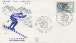 Enveloppe  FDC   1er  Jour  ANDORRE  Jeux  Olympiques  D' Hiver   INNSBRÜCK   1976 - Inverno1976: Innsbruck