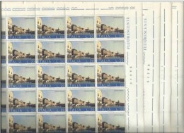 1973 Italia Italy Repubblica VENEZIA  VENICE 20 Lire (x100 Valori) In 4 Fogli Di 25v. MNH** Sheets - Complete Vellen